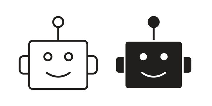 Robot icon in line design. editable stroke icon vector. EPS10