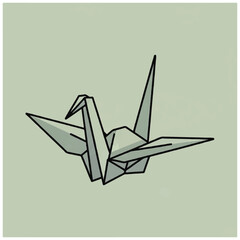 Obraz premium Origami paper crane bird design.