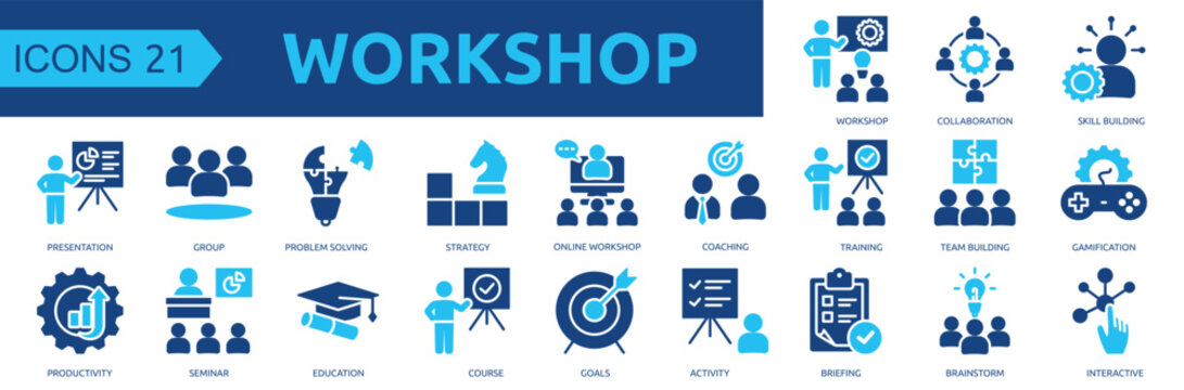 Workshop icon collection set glyph color