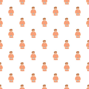 Repeating pattern of a young person focused on a smartphone, representing digital addiction