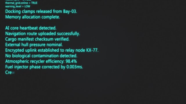 Futuristic Sci Fi Terminal Screen Interface Animation with CRT Flicker, Cyberpunk HUD Computer Display, Blue Digital Data System, Spaceship UI Background Loop