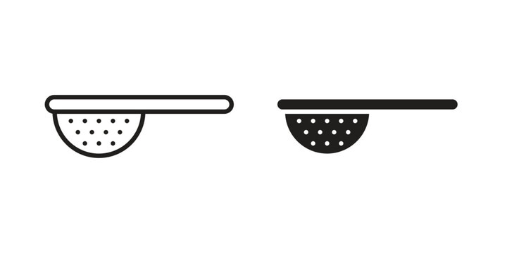 Strainer icon in line design. editable stroke icon vector. EPS10