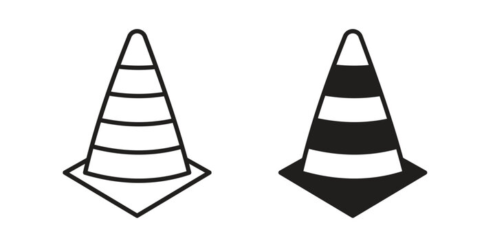 Traffic Cone icon in line design. editable stroke icon vector. EPS10