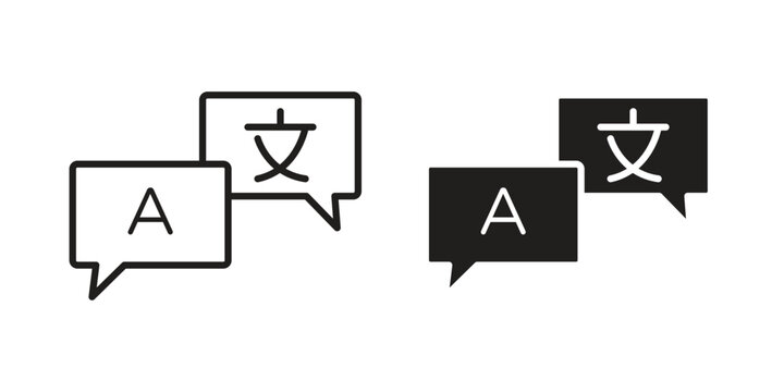 Translator icon in line design. editable stroke icon vector. EPS10
