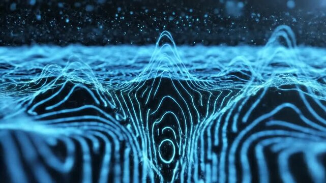 Abstract digital landscape animation futuristic terrain data visualization