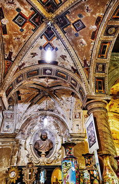 Interior of the historic Galleria Imperiale (Imperial Gallery) located within the Palazzo Imperiale in Genoa, Italy, Europe 