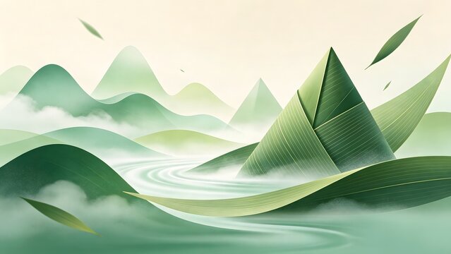 Chinese Dragon Boat Festival Zongzi Creative Illustration Poster