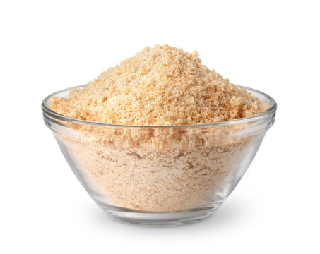 Granulated garlic in glass bowl