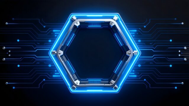 Futuristic hexagonal circuit design