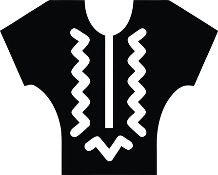 dashiki silhouette vector illustration on transparent background