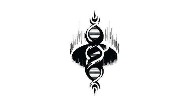 DNA helix structure represents biological research and genetic engineering concepts.