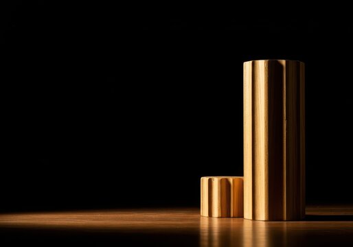 Elegante marco de madera tallada, ba&ntilde;ado en pan de oro, vac&iacute;o y listo para contener una obra de arte o un espejo decorativo, fondo oscuro, oro, galer&iacute;a, maqueta