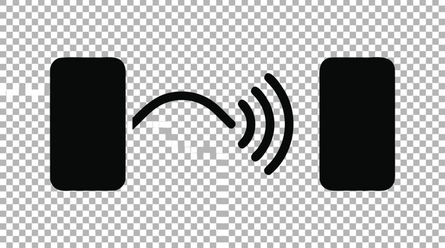 Modern Wireless Connectivity Icon Symbolizing Seamless Digital Audio Transmission Between Paired Electronic Devices or Sound Systems