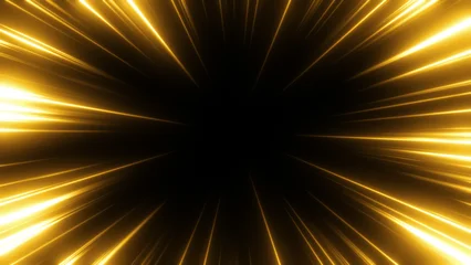 Fotobehang Abstract 金色の光の集中線の枠のエフェクト背景の画像  © KOTI