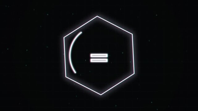 Digital Hexagon Loading Animation with Binary Code Particles Background