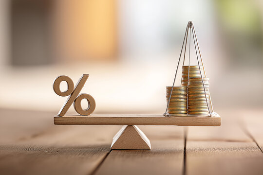 coins on wooden balance for concept business and profit 