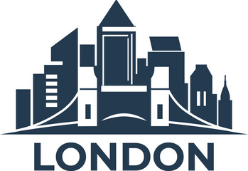 Fototapeta premium Modern London Skyline Logo Vector for Urban Branding