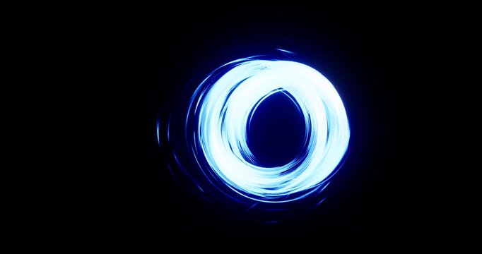 blue energy spin effect on black background