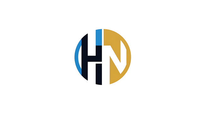 HN logo design, a modern and abstract emblem representing innovation and connection