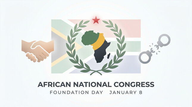 African national congress foundation day with south african flag