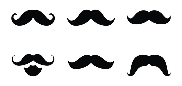 Classic Mustache Icons: Gentleman Style Retro Fashion Vector Design
