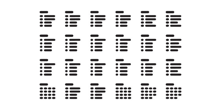 Collection of Bulleted List and Text Block Icons