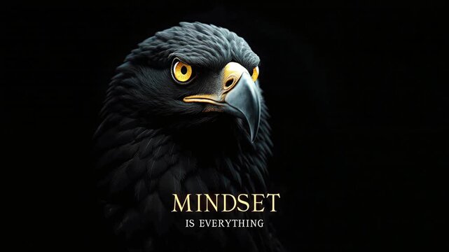 Mindset Is Everything Motivational Eagle Concept for Business Success and Leadership Vision