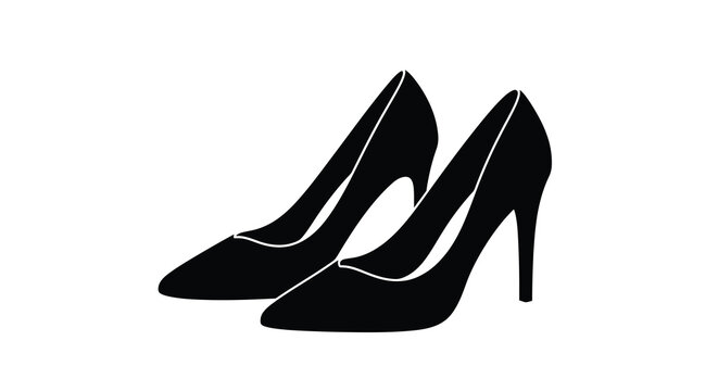 Black high heeled pumps for women