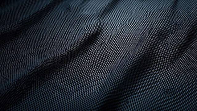 black nylon cloth wave texture 