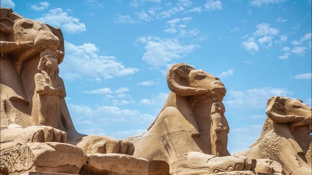 Ram-headed Sphinx Statues Karnak Temple