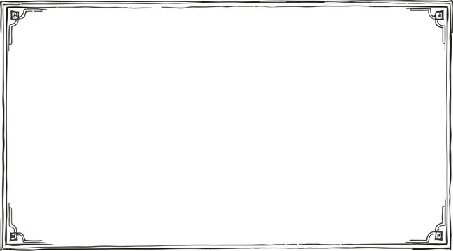 Minimalist Black Rectangular Frame with Corner Accents