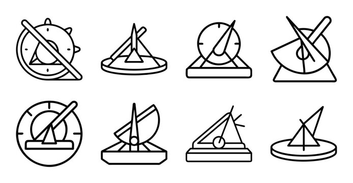 Sailing boats with different rig types icon set - Colorful vector icons showing various sailboat rig types including sloop, cutter, ketch, and yawl designs for nautical or maritime illustrations.