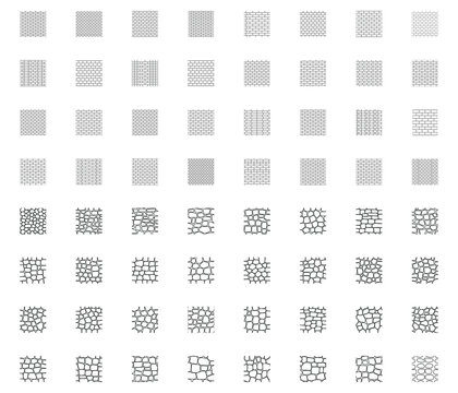 Landscape Architecture CAD Hatch Pattern Set Grass Water Stone Wall Texture Elements Collection