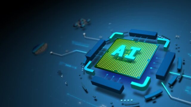 AI Processor Core Powering Intelligent Network System Motion Design Seamless Loop