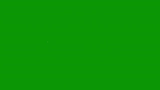 Glowing white dollar sign particles animation on green screen background, falling money signs motion graphics, 4k financial success transition effect