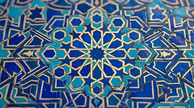 seamless pattern with blue flowers