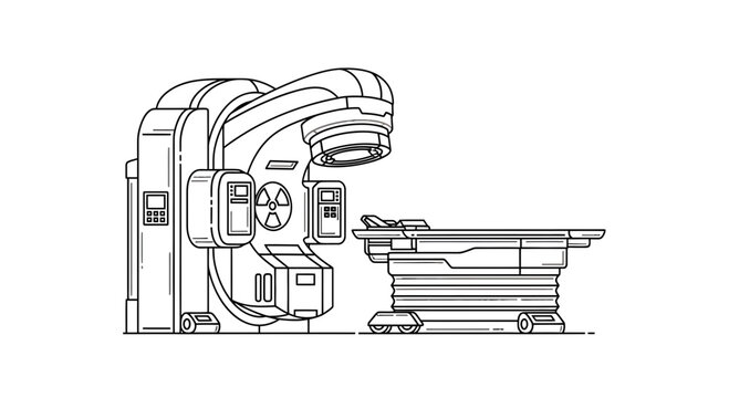 Linear accelerator machine for radiation therapy treatment in oncology