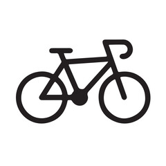 Fototapeta premium Bicycle icon, cycling symbol, bike logo, transportation sign, black vector