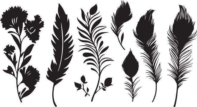 Seamless feather vector pattern with bird wings vintage nature illustration design elements