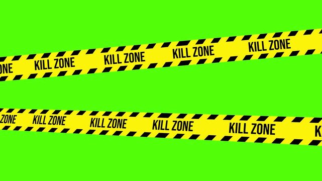 Kill Zone Warning: The image features bold, graphic lines of caution tape emblazoned with the words KILL ZONE. The stark warning is set against a vibrant green background. 