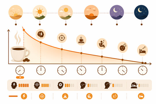 Caffeine half life metabolism sleep impact illustration
