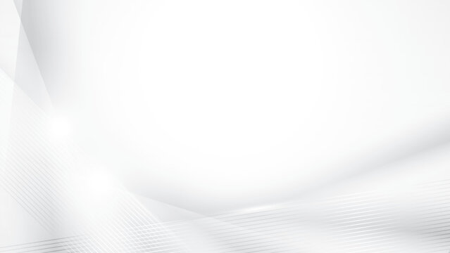 Abstract white and gray color, modern design stripes background with geometric shape and glowing light. Vector illustration.