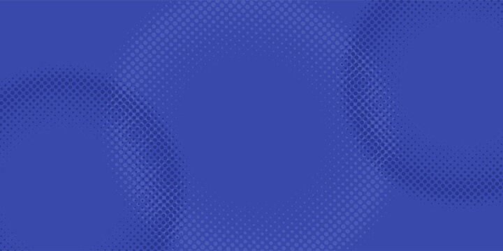 Geometric halftone dot pattern background - vector graphic design from blue circles