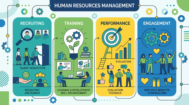 Human Resources Management Infographic Design.