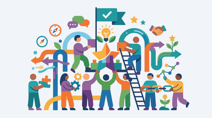 Fototapeta premium People working together in teamwork collaboration.