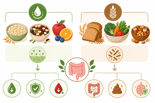 Soluble vs insoluble fiber food sources gut health