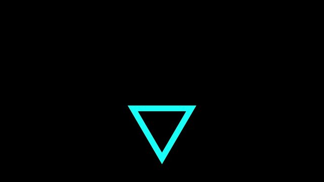 Download icon, down arrow on black background digital space animation clip.4k video.
