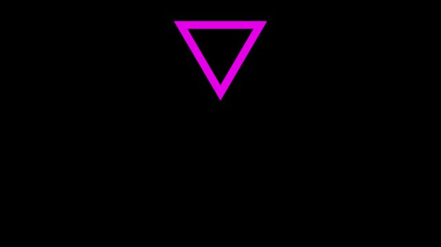 Pink colour download icon, down arrow on black background digital space animation clip.4k video.