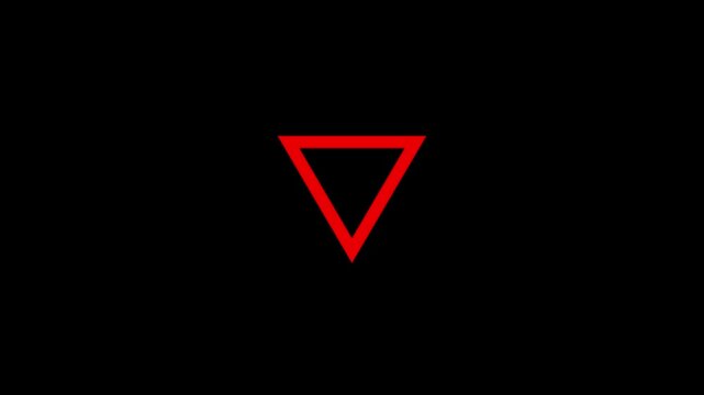 Red colour download icon, down arrow on black background digital space animation clip.4k animations video.