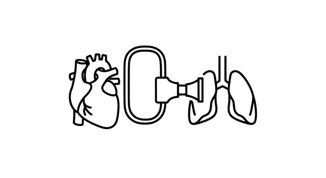 Heart Lung Machine Icon: ECMO and Artificial Organ Support